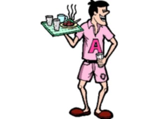 Sticker Custom Preview Image #054658 Entertainment Dining Man Holding Tray