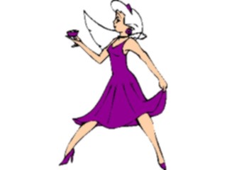 Sticker Custom Preview Image #054703 Entertainment Dining Toasting Woman