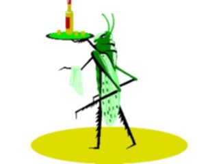 Sticker Custom Preview Image #054779 Entertainment Dining Waiter Grasshopper