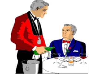 Sticker Custom Preview Image #054780 Entertainment Dining Waiter Pouring Wine