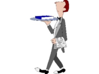 Sticker Custom Preview Image #054783 Entertainment Dining Waiterwith Book