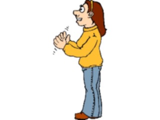 Sticker Custom Preview Image #055363 Entertainment Miscellaneous Woman Applauding