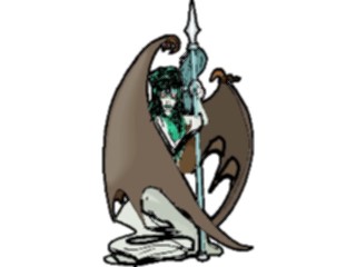 Sticker Custom Preview Image #055743 Fantasy Medieval Images Demonwith Spear