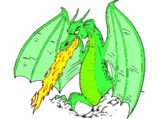 Sticker Custom Preview Image #055897 Fantasy Medieval Images Dragon Breathing Fire1