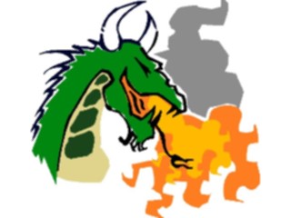 Sticker Custom Preview Image #055898 Fantasy Medieval Images Dragon Breathing Fire2