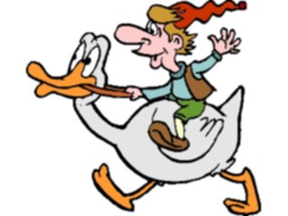 Sticker Custom Preview Image #055978 Fantasy Medieval Images Elf Riding Duck