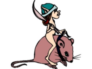 Sticker Custom Preview Image #055979 Fantasy Medieval Images Elf Riding Mouse