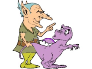 Sticker Custom Preview Image #055983 Fantasy Medieval Images Elf Taming Dragon
