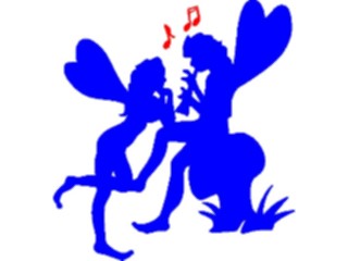 Sticker Custom Preview Image #056001 Fantasy Medieval Images Fairies Playing Pipe