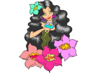 Sticker Custom Preview Image #056169 Fantasy Medieval Images Flower Woman14