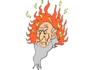Sticker Custom Preview Image #056334 Fantasy Medieval Images Headwith Flames