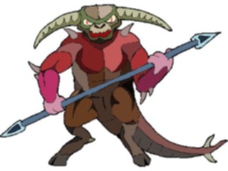 Sticker Custom Preview Image #056349 Fantasy Medieval Images Horned Beastwith Spear