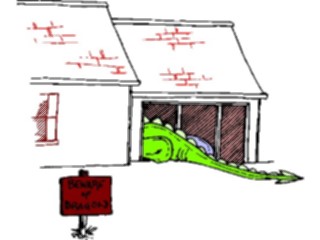Sticker Custom Preview Image #056356 Fantasy Medieval Images House Bewareof Dragon