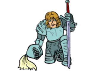 Sticker Custom Preview Image #056498 Fantasy Medieval Images Knight Kneeling1