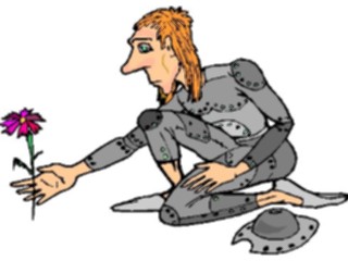 Sticker Custom Preview Image #056509 Fantasy Medieval Images Knight Picking Flower