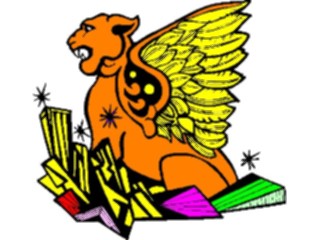 Sticker Custom Preview Image #056579 Fantasy Medieval Images Lionwith Wings