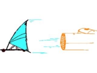 Sticker Custom Preview Image #056582 Fantasy Medieval Images Little Man Windsurfing