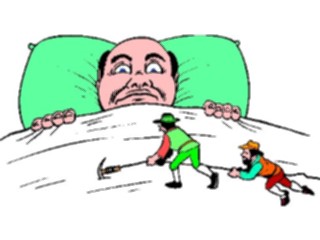 Sticker Custom Preview Image #056584 Fantasy Medieval Images Little People Climbing Bed