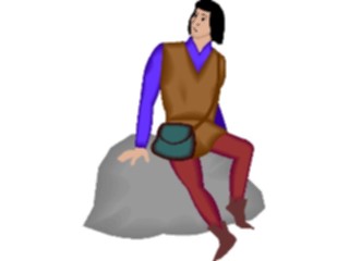 Sticker Custom Preview Image #056652 Fantasy Medieval Images Man Sitting