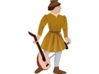 Sticker Custom Preview Image #056668 Fantasy Medieval Images Manwith Guitar