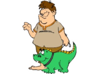 Sticker Custom Preview Image #056673 Fantasy Medieval Images Manwith Pet Dragon