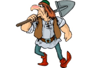 Sticker Custom Preview Image #056947 Fantasy Medieval Images Peasantwith Shovel