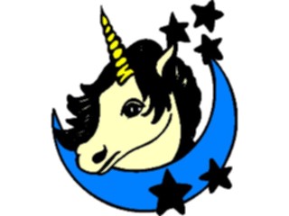 Sticker Custom Preview Image #057416 Fantasy Medieval Images Unicorn Moon