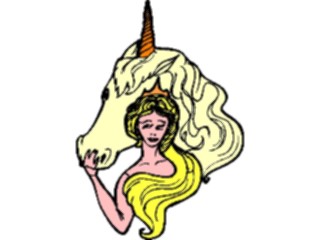 Sticker Custom Preview Image #057422 Fantasy Medieval Images Unicorn Woman