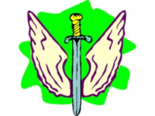 Sticker Custom Preview Image #057498 Fantasy Medieval Images Winged Sword