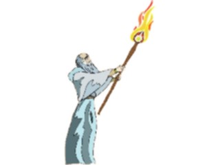 Sticker Custom Preview Image #057561 Fantasy Medieval Images Wizardwith Staff2