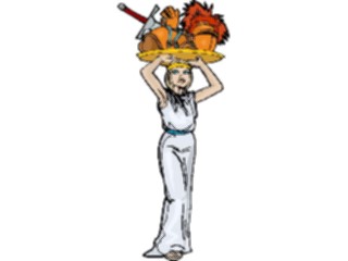 Sticker Custom Preview Image #057591 Fantasy Medieval Images Woman Carrying Armor