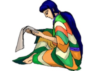 Sticker Custom Preview Image #057602 Fantasy Medieval Images Woman Reading