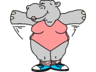 Sticker Custom Preview Image #058187 Fitness Cartoons General Aerobics Hippo