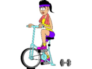 Sticker Custom Preview Image #058230 Fitness Cartoons General Exercise Bike Female