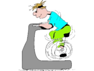 Sticker Custom Preview Image #058232 Fitness Cartoons General Exercise Bike Male2