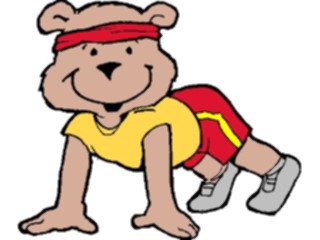 Sticker Custom Preview Image #058286 Fitness Cartoons General Push Ups Bear