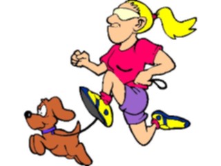 Sticker Custom Preview Image #058292 Fitness Cartoons General Runningwith Dog