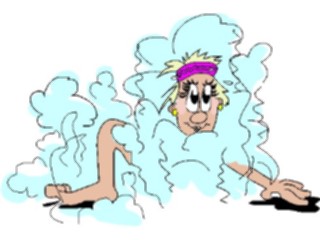 Sticker Custom Preview Image #058296 Fitness Cartoons General Sauna Woman