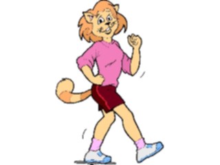 Sticker Custom Preview Image #058327 Fitness Cartoons General Walking Cat