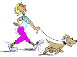 Sticker Custom Preview Image #058330 Fitness Cartoons General Walkingthe Dog