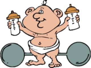 Sticker Custom Preview Image #058333 Fitness Cartoons General Weight Lifter Baby