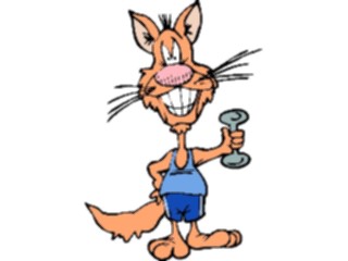 Sticker Custom Preview Image #058334 Fitness Cartoons General Weight Lifter Cat