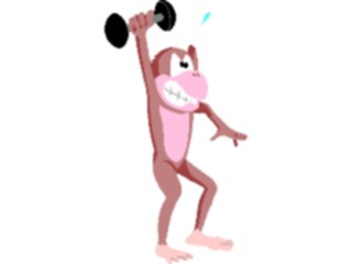 Sticker Custom Preview Image #058335 Fitness Cartoons General Weight Lifter Chimp