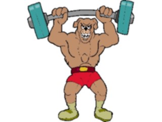 Sticker Custom Preview Image #058336 Fitness Cartoons General Weight Lifter Dog1