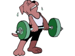 Sticker Custom Preview Image #058337 Fitness Cartoons General Weight Lifter Dog2