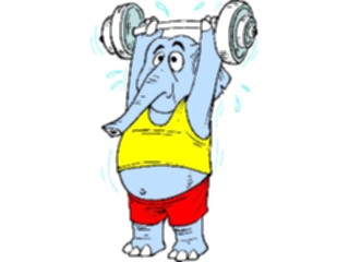 Sticker Custom Preview Image #058338 Fitness Cartoons General Weight Lifter Elephant