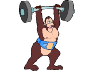 Sticker Custom Preview Image #058339 Fitness Cartoons General Weight Lifter Gorilla