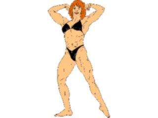 Sticker Custom Preview Image #059054 Fitness Stretching Exercise Body Builder Female1