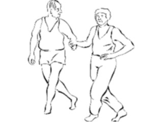 Sticker Custom Preview Image #059140 Fitness Stretching Exercise Jogging Couple2