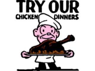 Sticker Custom Preview Image #060280 Food Drink Advertising Titles Try Our Chicken Dinners